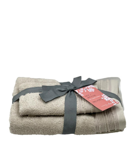 Set 2 Terry Towels Beige