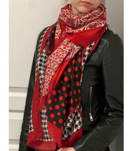 ESARFA - Abstract Scarf Red