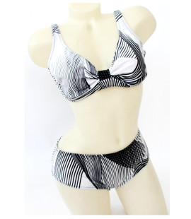 CASUAL STRIPES BLACK SWIMSUIT