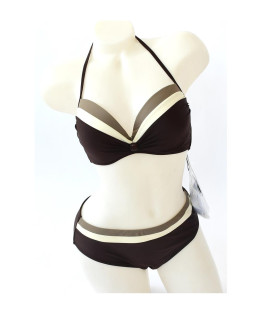 THREE COLORS SWIMSUIT SEPPIA