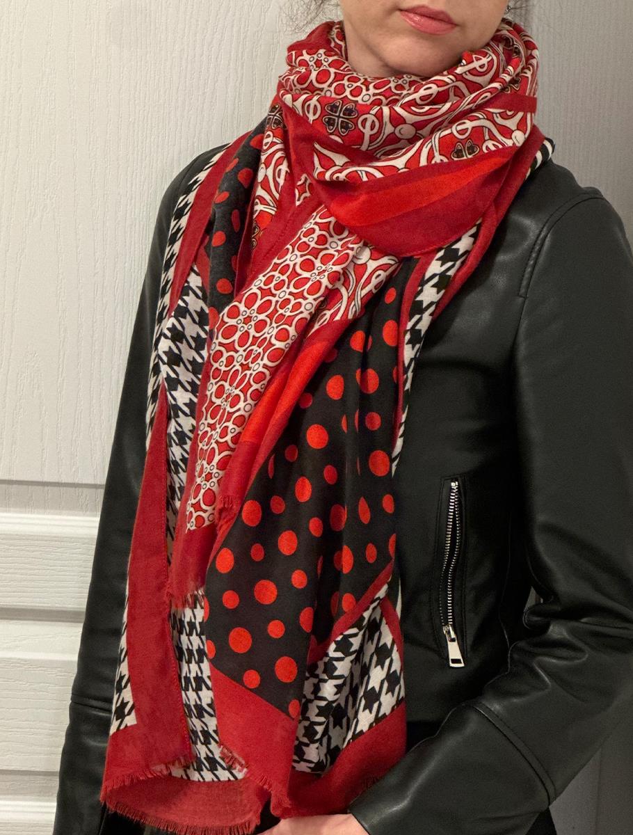 ESARFA - Abstract Scarf Red